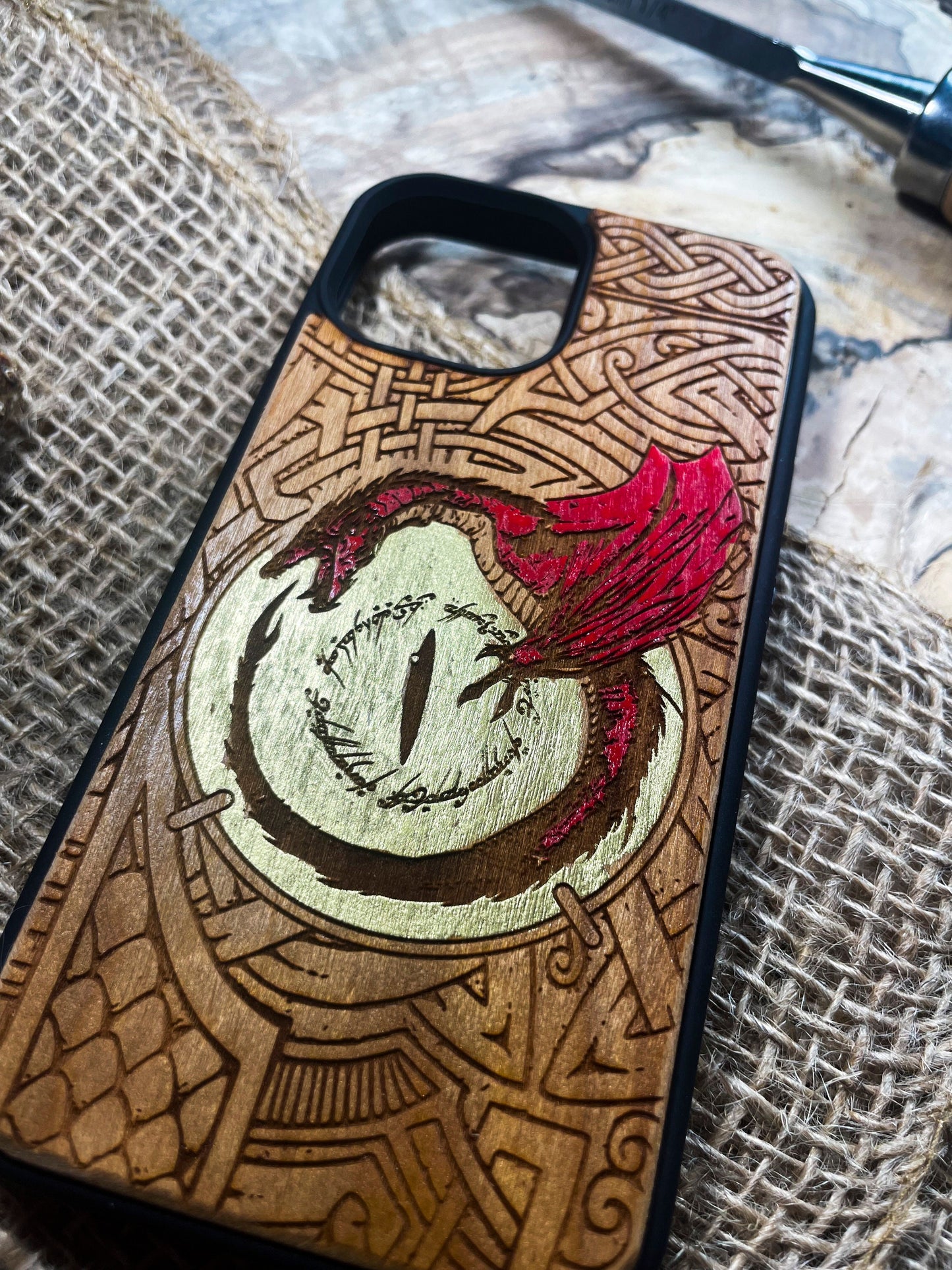 a phone case with a picture of a woman's face on it