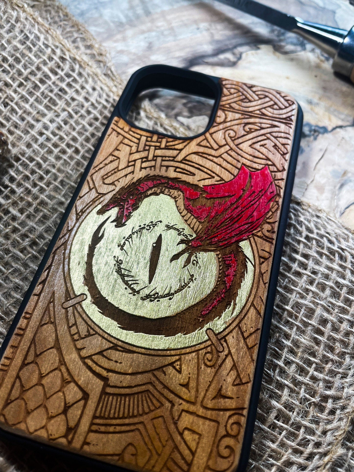 a phone case with a picture of a woman's face on it